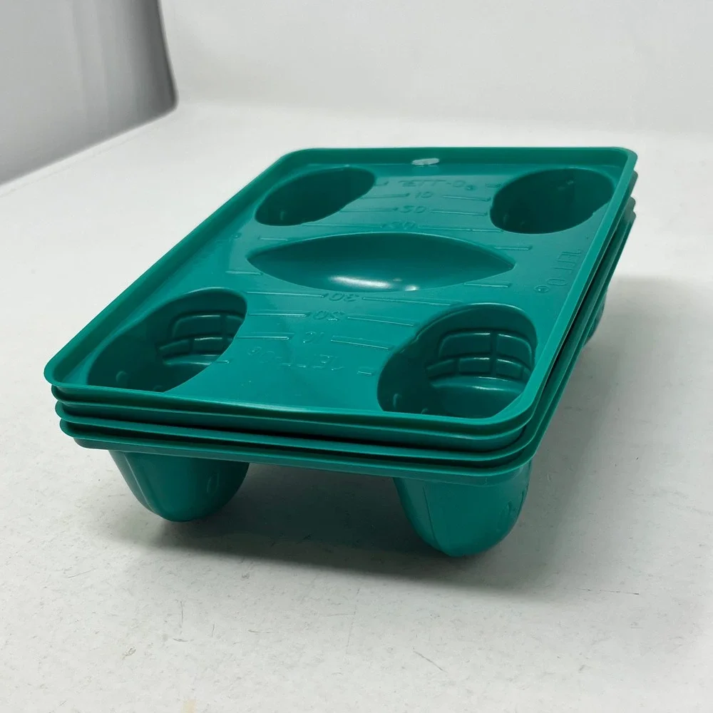 Jell-O Jigglers Football Helmet Gelatin Molds Teal Green Plastic Set Shot